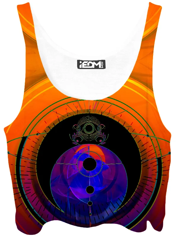 Third Eye Sunset Crop Top Graphic Embroidered Appliqued