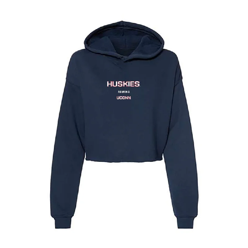 UConn - NCAA Women's Rowing : Megan Donaghy - Women's Crop Fleece Hoodie Hoodie with Toggle Buttons Decorative Unique