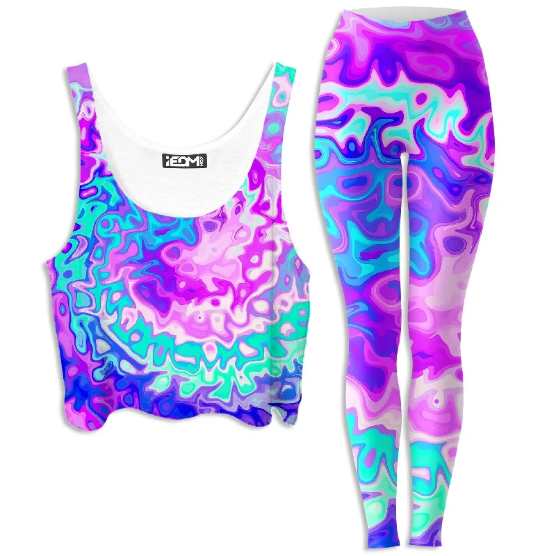 Catch The Wave Crop Top and Leggings Combo Terry Blend Velvet Blend Canvas Blend