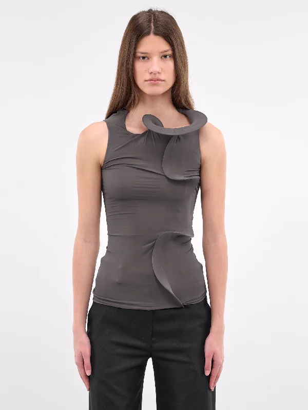 Torsion Coil Tank (24041225-SMOKE) chic tank top