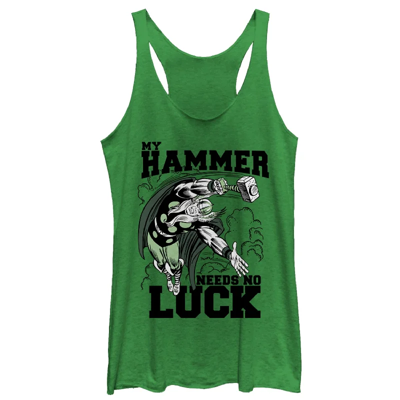 Women's Marvel St. Patrick's Day Thor Lucky Hammer Racerback Tank Top modal blend tank