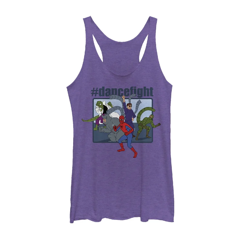 Women's Marvel Spider-Man #dancefight Party Racerback Tank Top crew neck tank