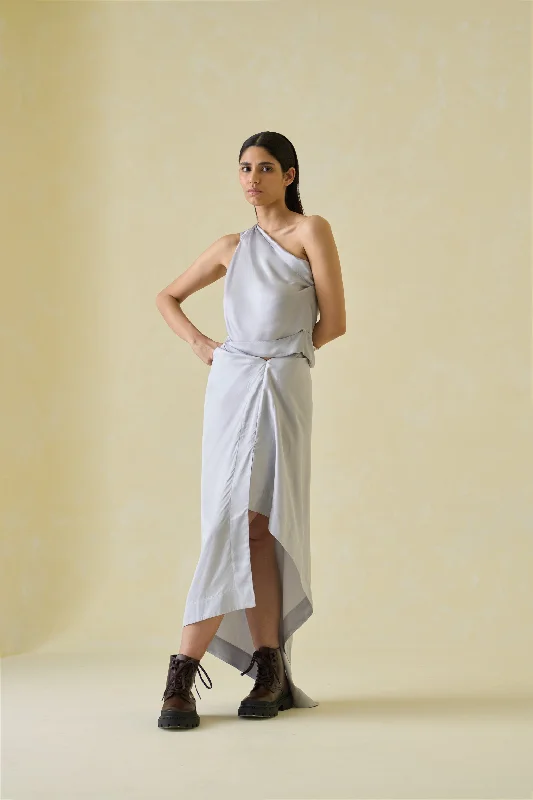 Sari Draped Skirt leather skirt sleek