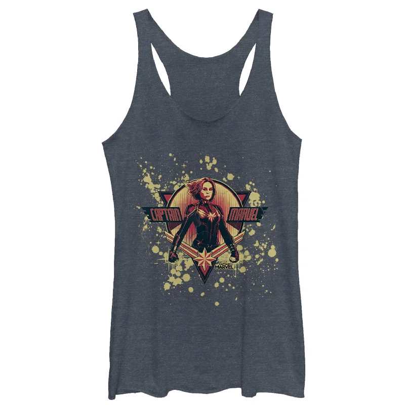 Women's Marvel Captain Marvel Paint Splatter Hero Racerback Tank Top seamless tank top