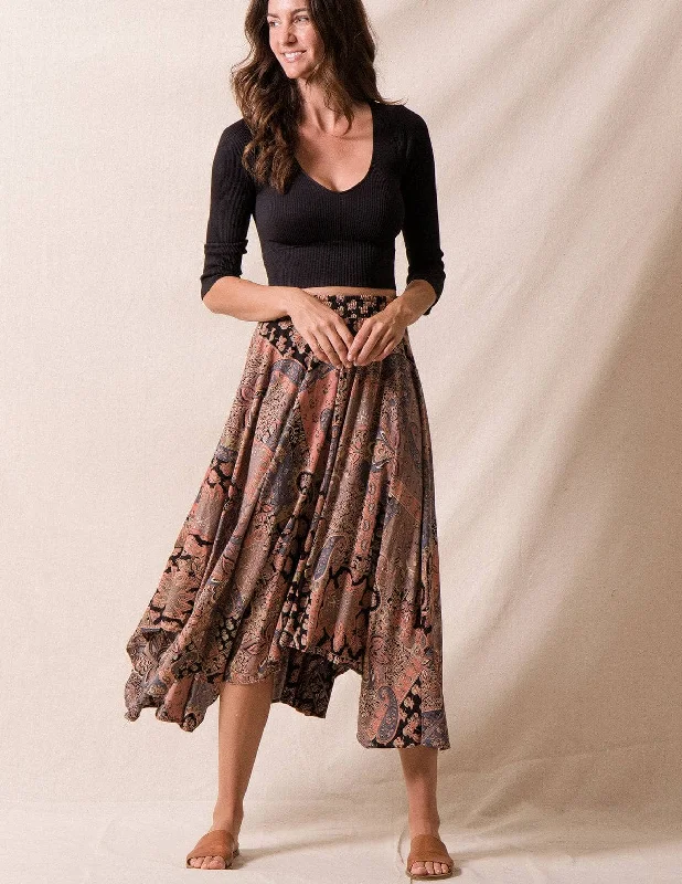 Arianna Hanky Hem Skirt velvet skirt luxury