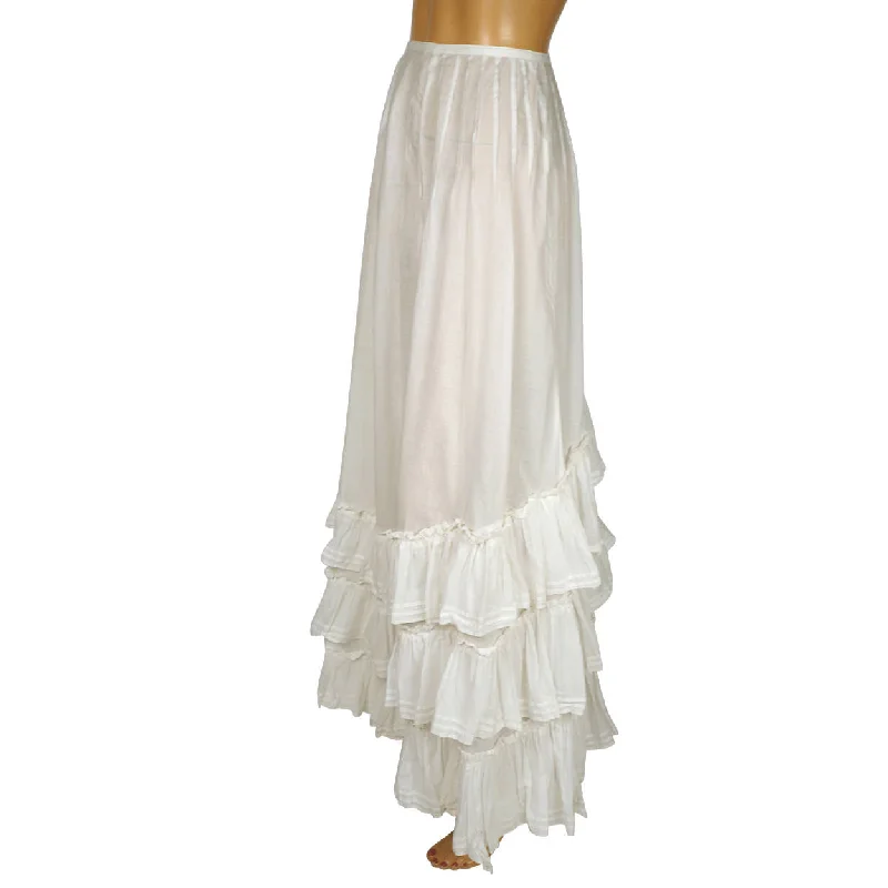 Antique Edwardian White Cotton Skirt 1910 Size S 23 Inch Waist velvet skirt rich