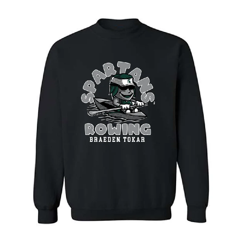 Michigan State - NCAA Women's Rowing : Braeden Tokar - Fashion Shersey Crewneck Sweatshirt Hoodie with Snap Buttons Easy Quick