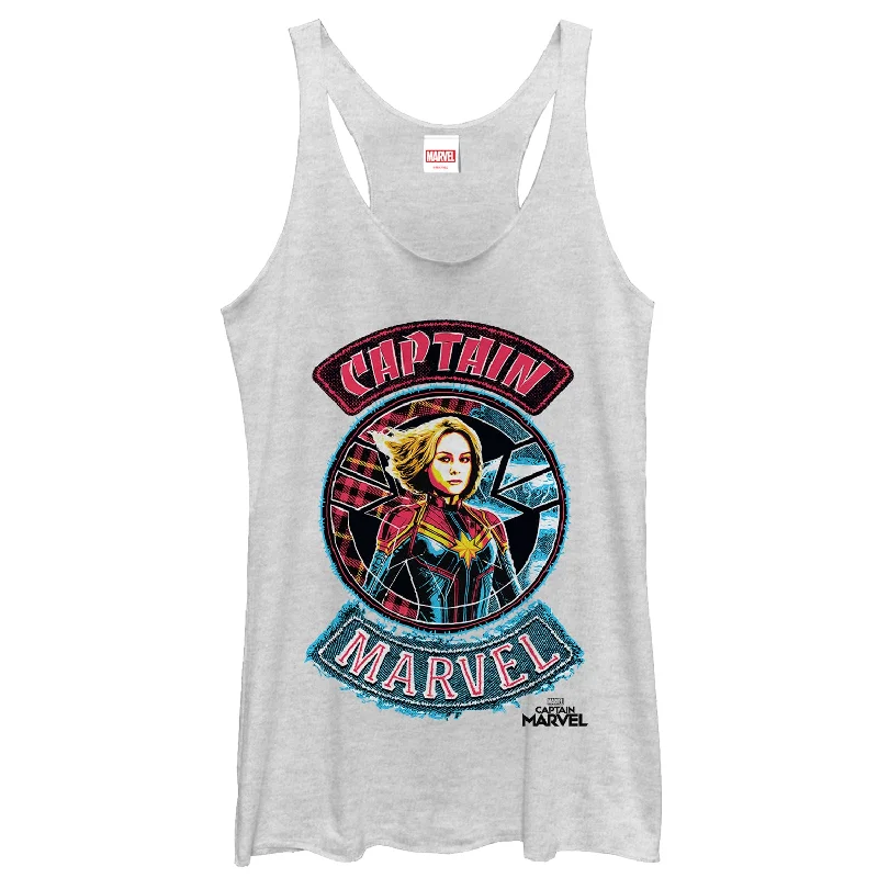 Women's Marvel Captain Marvel Hero Patch Racerback Tank Top spandex blend tank