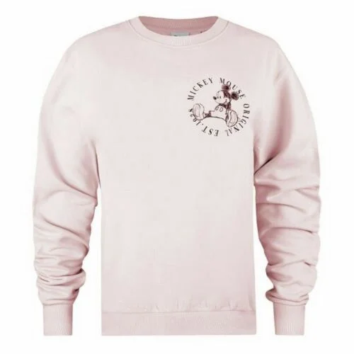 Disney Womens/Ladies Original Est. 1928 Mickey Mouse Sweatshirt Hoodie with Strings Custom Fit Adjustable