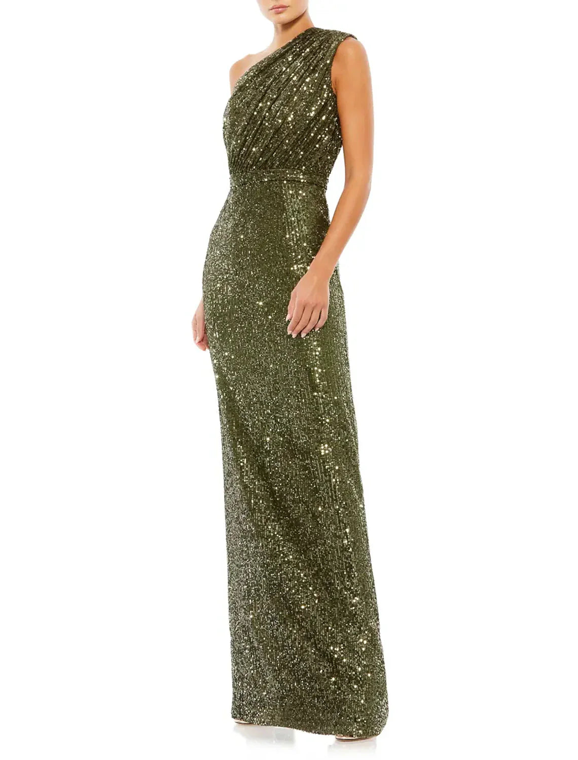 Sheath / Column Evening Gown Elegant Dress Formal Prom Floor Length Sleeveless One Shoulder Sequined with Sequin Tunics Winter warm Sheath / Column Evening Gown Elegant Dress Formal Prom Floor Length Sleeveless One Shoulder Sequined with Sequin Tunics Winter warm