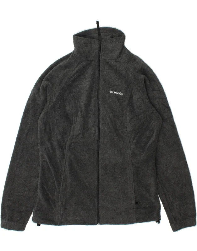 COLUMBIA Womens Fleece Jacket UK 10 Small Grey Polyester Cotton Jacket Linen Jacket Terry Jacket