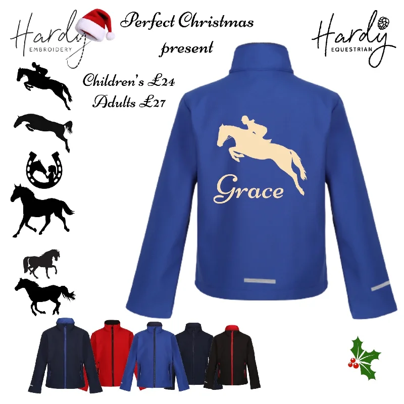 Personalised Horse Softshell Jacket Fleece Jacket Down Jacket Feather Jacket