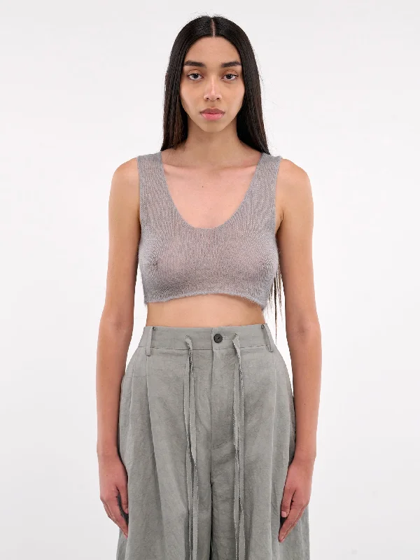 Hand-Knit Cropped Tank Top (09T11GR-GREY) mint tank top