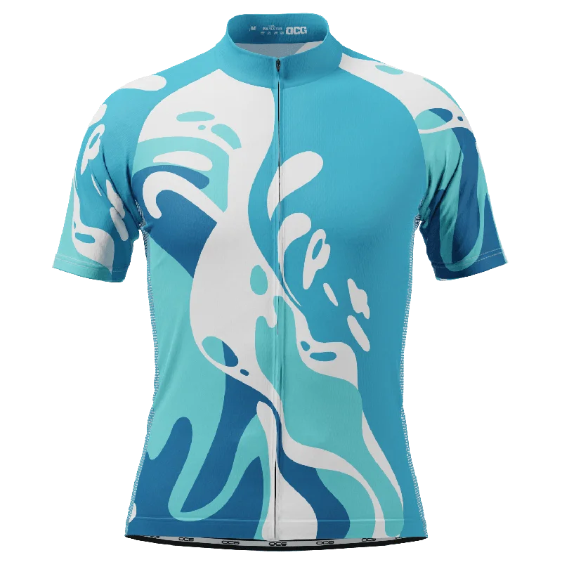 Men's Elements Water Short Sleeve Cycling Jersey Ribbed Jersey Tee