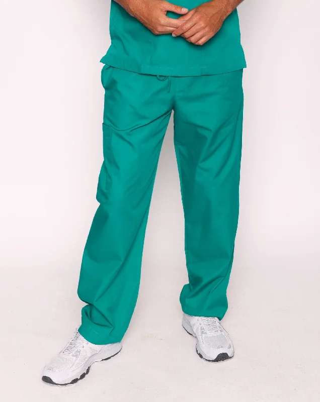 Newbury Unisex Drawstring Scrub Trousers - Forest Green Trousers Cargo pockets