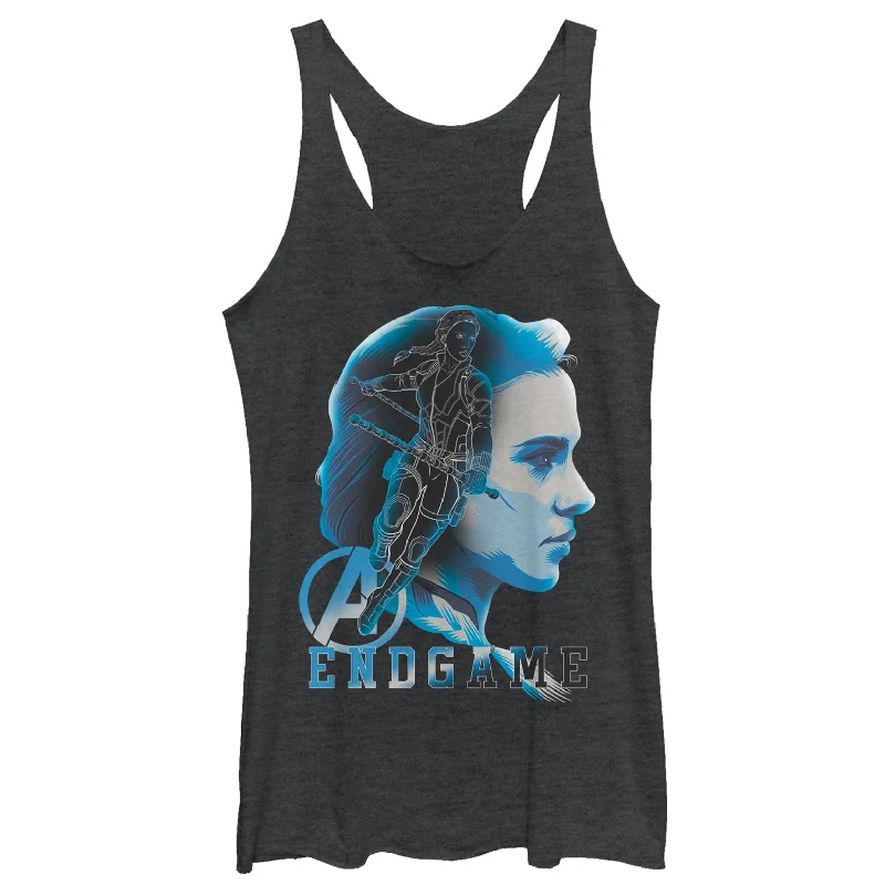 Women's Marvel Avengers: Endgame Black Widow Profile Racerback Tank Top charcoal tank top Women's Marvel Avengers: Endgame Black Widow Profile Racerback Tank Top charcoal tank top