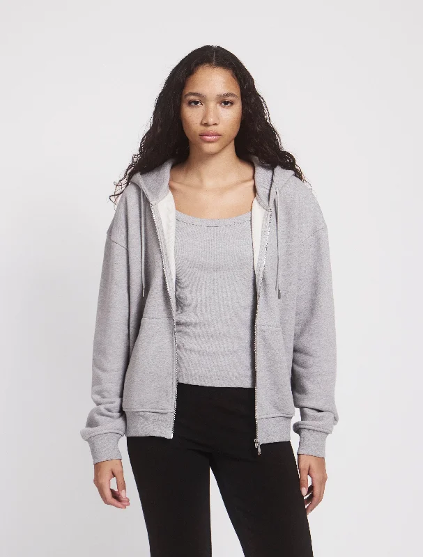 Signature Zip Hoodie in Grey Marl Hoodie with Neon Bright Vibrant