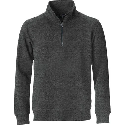 Clique Unisex Adult Classic Melange Half Zip Sweatshirt Hoodie with Hood Adjustable Protection