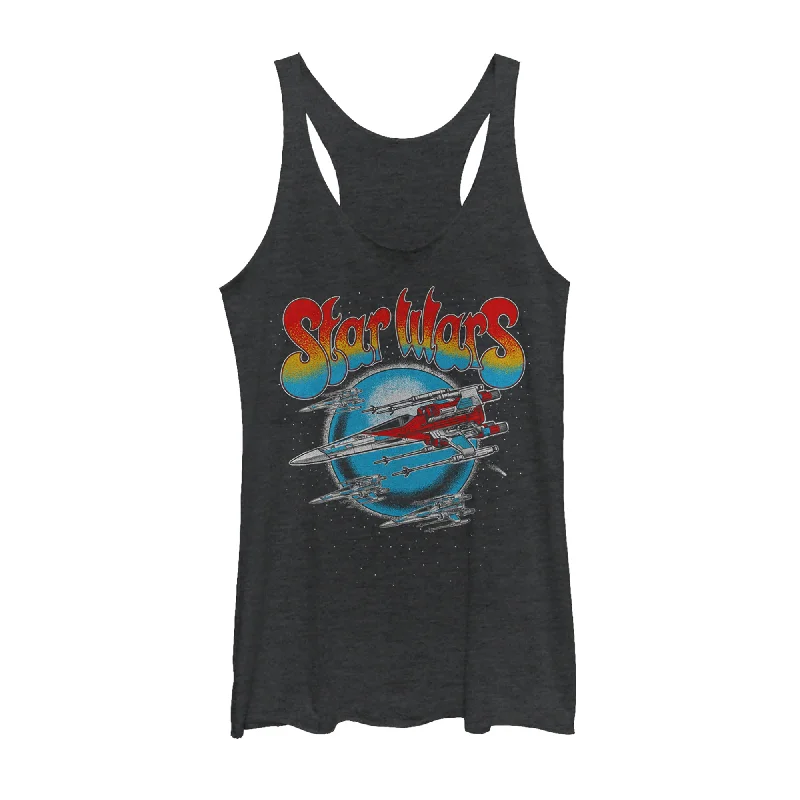 Women's Star Wars: The Rise of Skywalker Groovy Flight Racerback Tank Top summer tank top Women's Star Wars: The Rise of Skywalker Groovy Flight Racerback Tank Top summer tank top