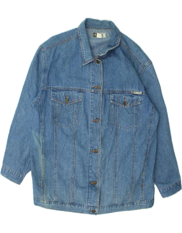 JOHN BANER Womens Big Size Oversized Denim Jacket UK 18 XL  Blue Cotton Toggled Jacket Drawstring Jacket Belted Jacket