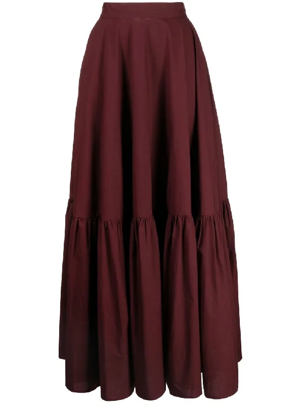 PLAN C POPELINE SKIRT BURGDY cashmere skirt rich