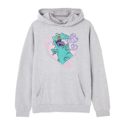 Rugrats Womens/Ladies Love Reptar Marl Hoodie Hoodie with Contrast Stitching Detailed Premium