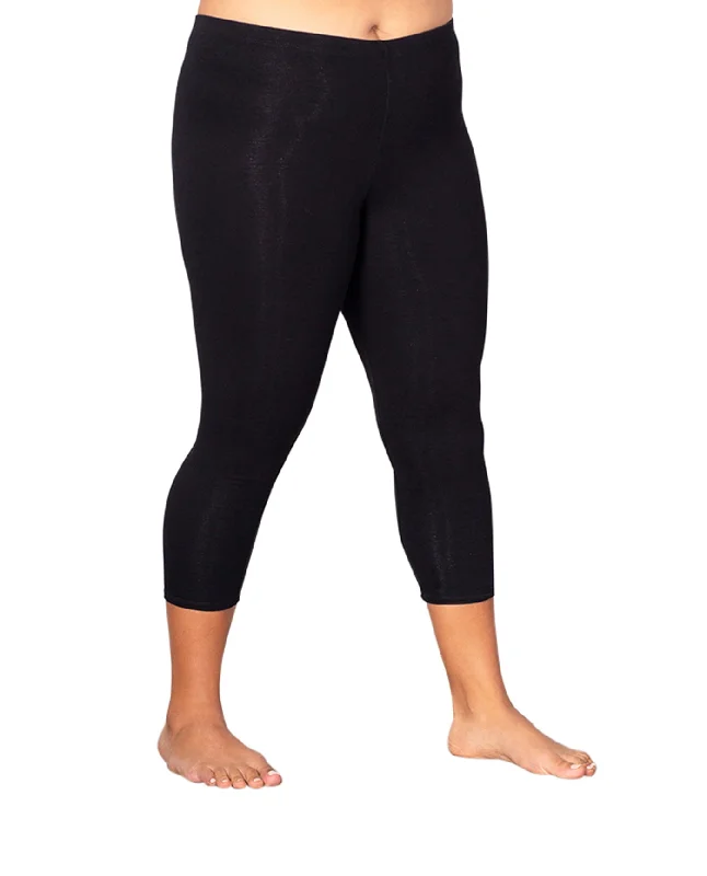 On The Plus Side Cotton Jersey Plus Size Capri Leggings Warm Jersey Shirt