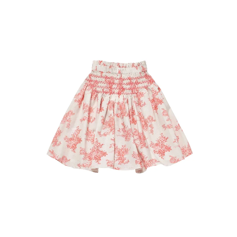 SELENE SKIRT-Toile De Jouy Pink midi skirt versatile