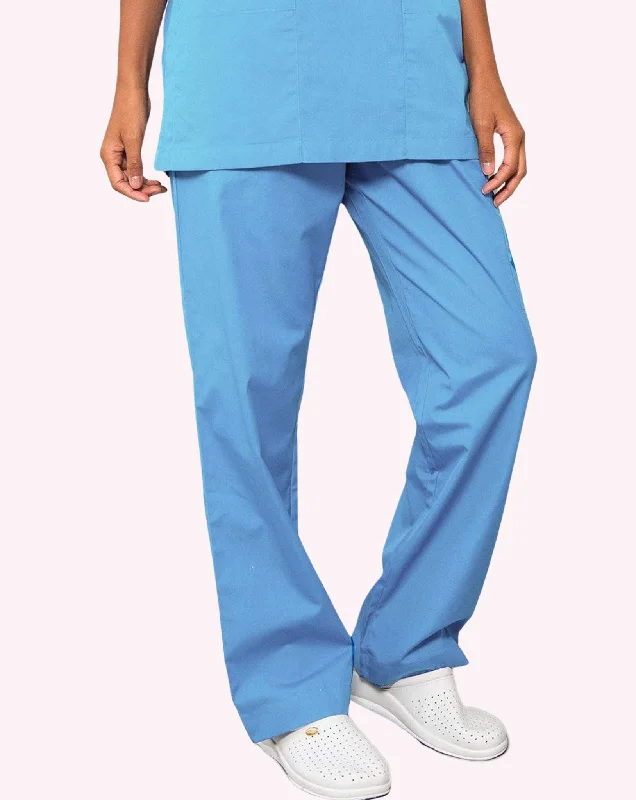 Mawson Sky Blue Unisex Drawstring Scrub Trousers (in Polycotton) Trousers Culottes Wide Leg Mawson Sky Blue Unisex Drawstring Scrub Trousers (in Polycotton) Trousers Culottes Wide Leg