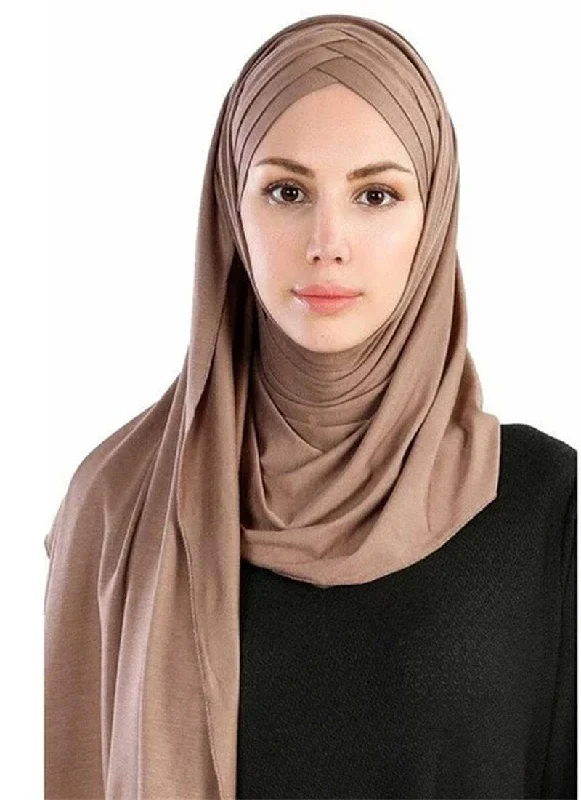 Full Cover Jersey Hijab Clothing - 3 Cross Layers Women's Jersey Top