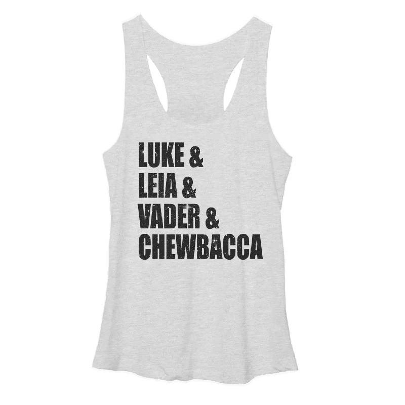 Women's Star Wars Luke Leia Vader Chewbacca Racerback Tank Top comfortable tank top