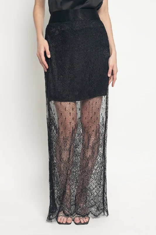 Luna Skirt in Black chiffon skirt airy