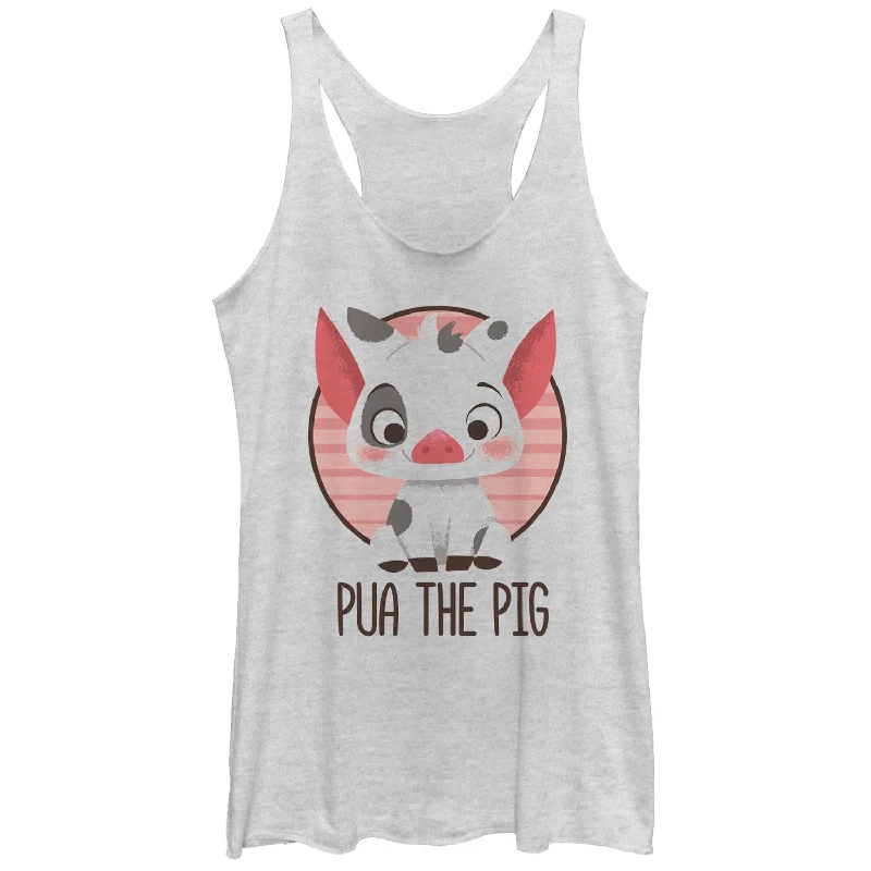 Women's Moana Pua the Pig Racerback Tank Top solid color tank