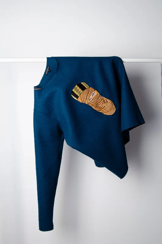 Blue Motif Sweater Bright Pastel Dark