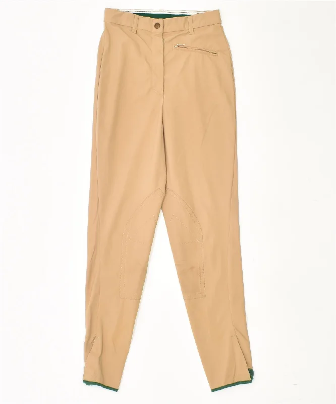 IL MONDO DEL CAVALLO Womens Horse Riding Slim Trousers W24 L28 Beige Trousers Denim Blue