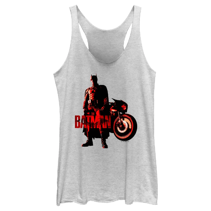 Women's The Batman Red Batcycle Racerback Tank Top peach tank top