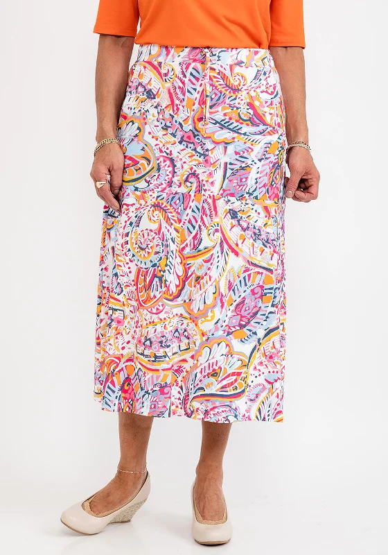 Barbara Lebek Paisley Print Jersey Skirt, Multi Organic Jersey Tee