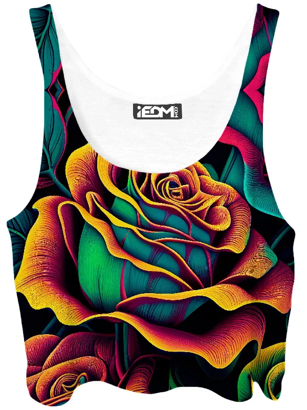 Rosebud Crop Top Elasticated Padded Insulated