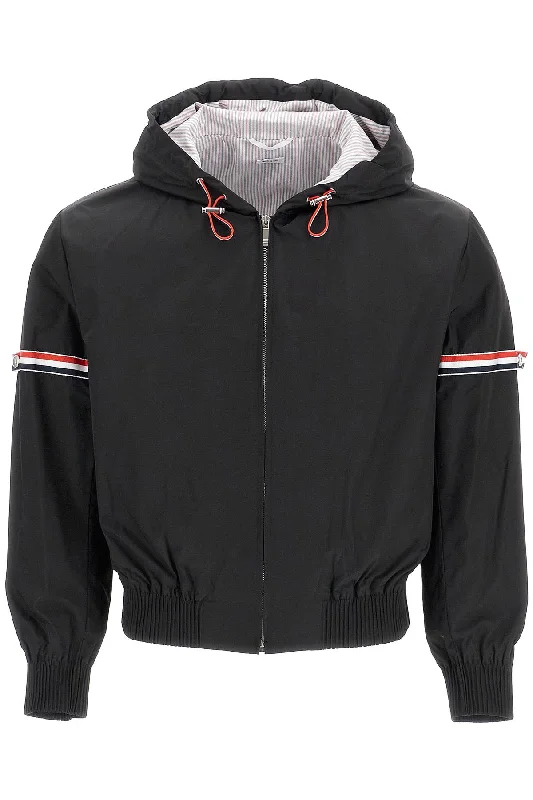 Short Jacket With Tricolor Inserts Boat Neck Shawl Collar Notched Collar