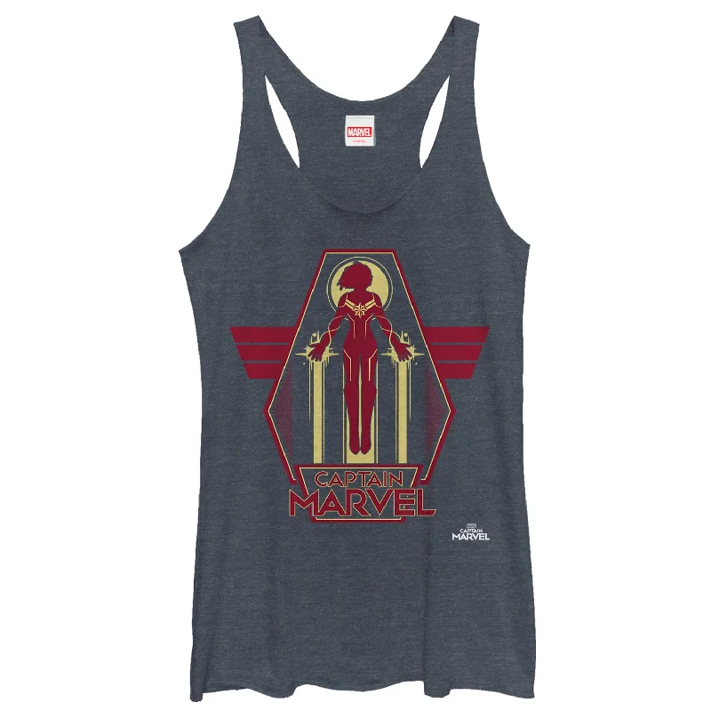 Women's Marvel Captain Marvel Retro Take Flight Racerback Tank Top silver tank top