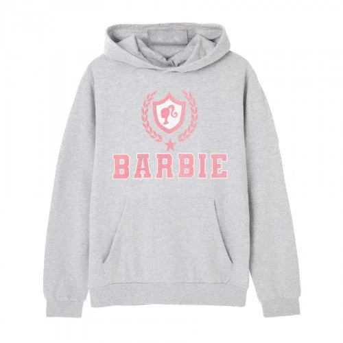 Barbie Womens/Ladies Collegiate Logo Marl Hoodie Hoodie with Bell Sleeves Flared Feminine