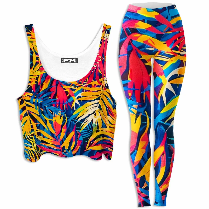 Jungle Folio Crop Top and Leggings Combo Casual Formal Business