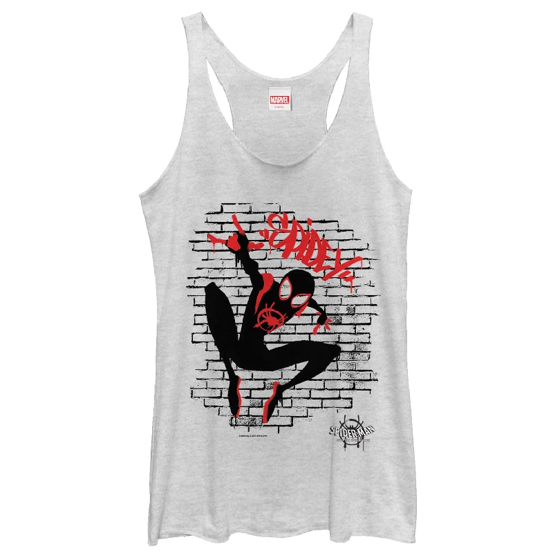 Women's Marvel Spider-Man: Into the Spider-Verse Brick Racerback Tank Top silver tank top