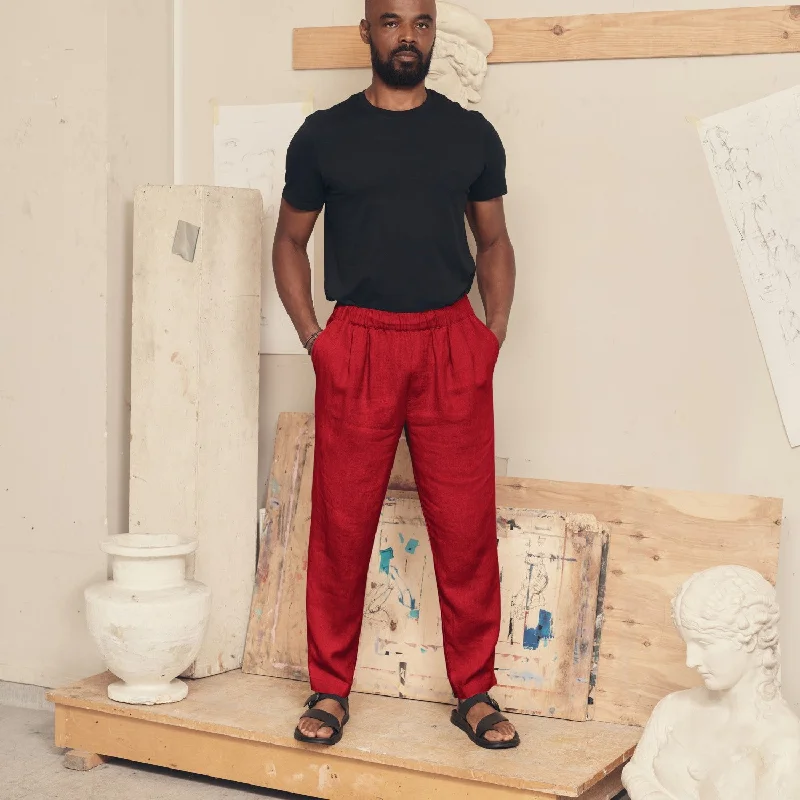 Lava Falls Linen Acorn Trousers Trousers Handmade Artisanal