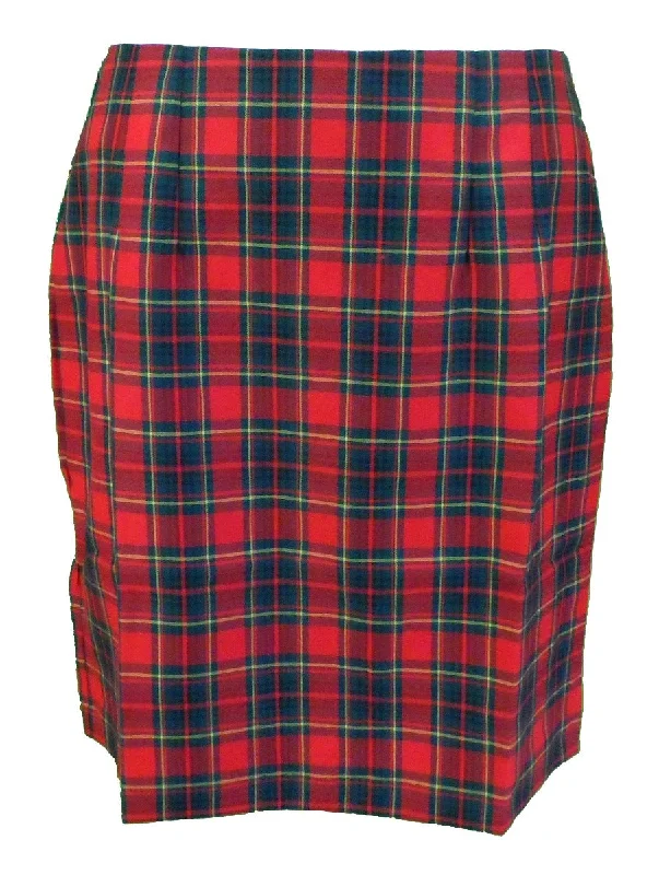 Relco Ladies Retro Red Tartan Pencil Skirt patchwork skirt art
