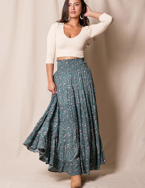 Emmalyn Maxi Skirt - Mineral chiffon skirt flowing