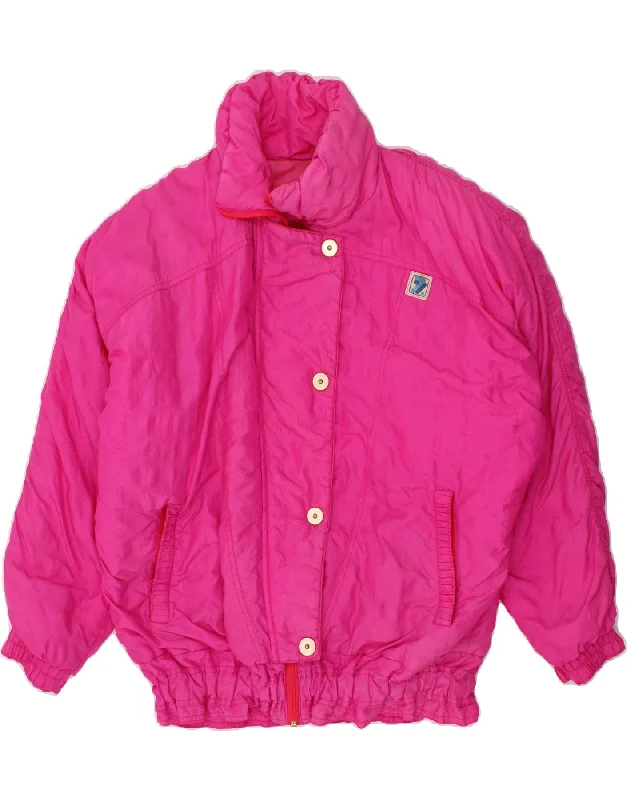 VINTAGE Womens Loose Fit Padded Jacket UK 18 XL Pink Nylon Jacket Polyester Jacket Spandex Jacket