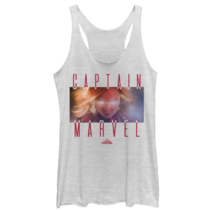 Women's Marvel Captain Marvel Power Stare Racerback Tank Top beige tank top