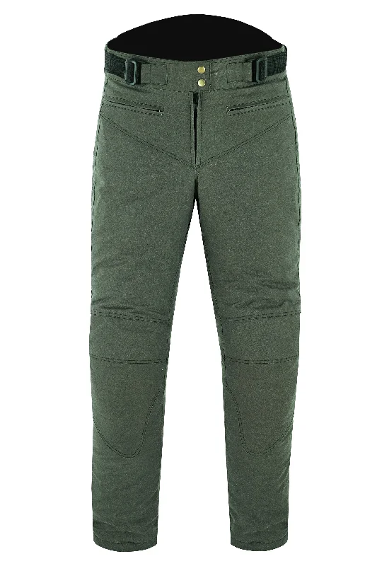 Warrior Gears® LADIES Wax Cotton Waxed Motorcycle Trousers, Waterproof Breathable CE Armour Biker Racing Trouser - Green Trousers practical durable