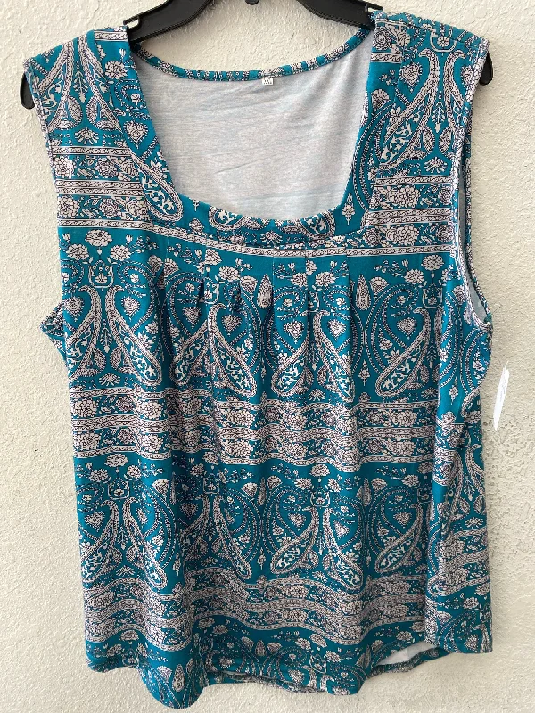 Teal Print Tank Women's off shoulder tank